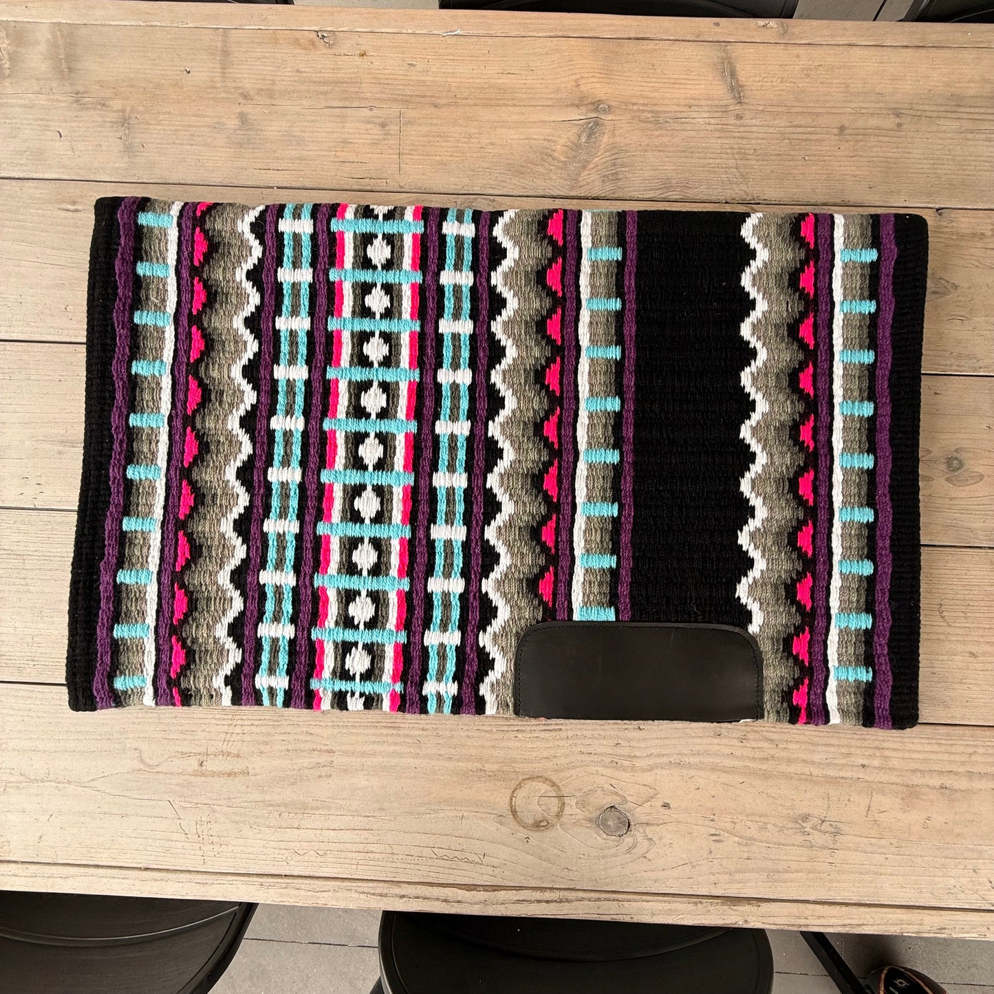 SB025 - Western oversized showblanket A - Zwart, turquoise, roze, grijs