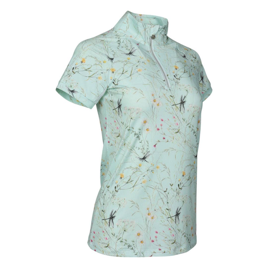 Dapplebay - Dragonfly Meadow Green zip rijshirt korte mouw