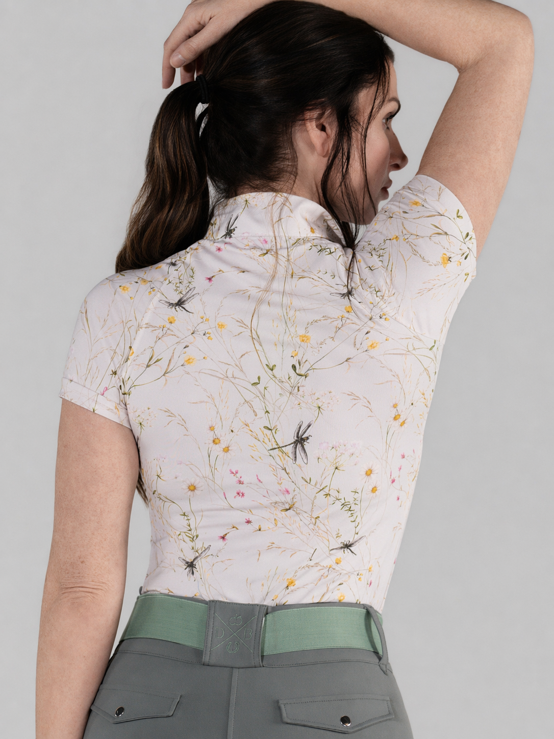 Dapplebay - Dragonfly Meadow Pink 1/4 Rits SS Rijshirt