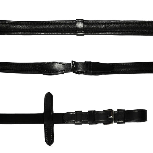 Lumiere - Gevoerde teugels Nappa leder zwart of havana (goud/zilver)