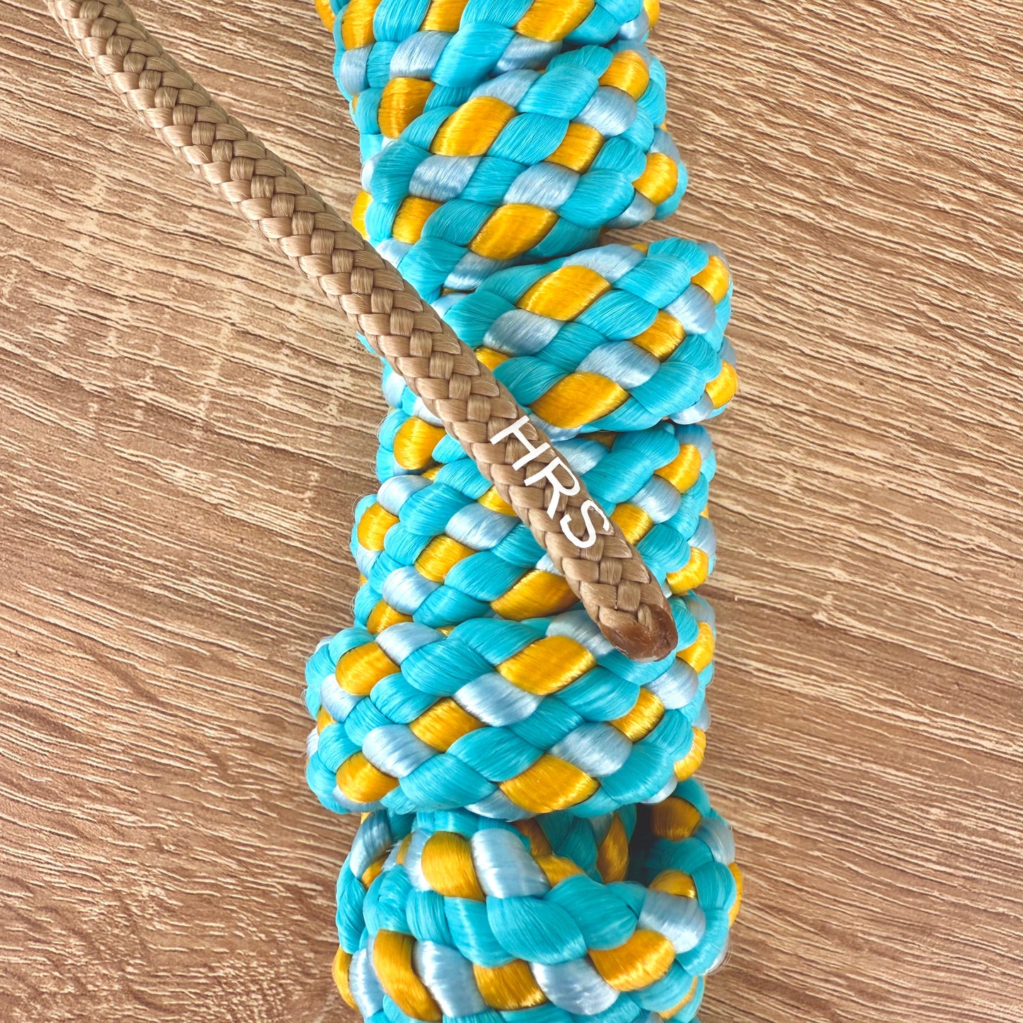 Het Paardenatelier - Touwhalster set halster + halstertouw ‘Summer Vibes’ beige/ turquoise/ geel