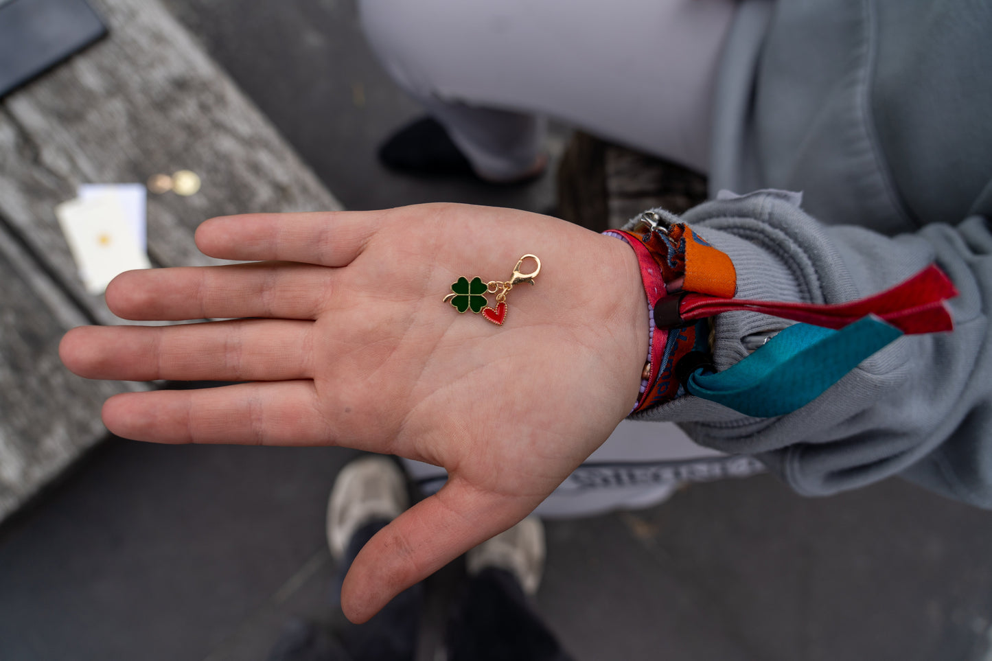 FMH - Lucky Charm hoofdstelbedel Klavertje vier met hartje