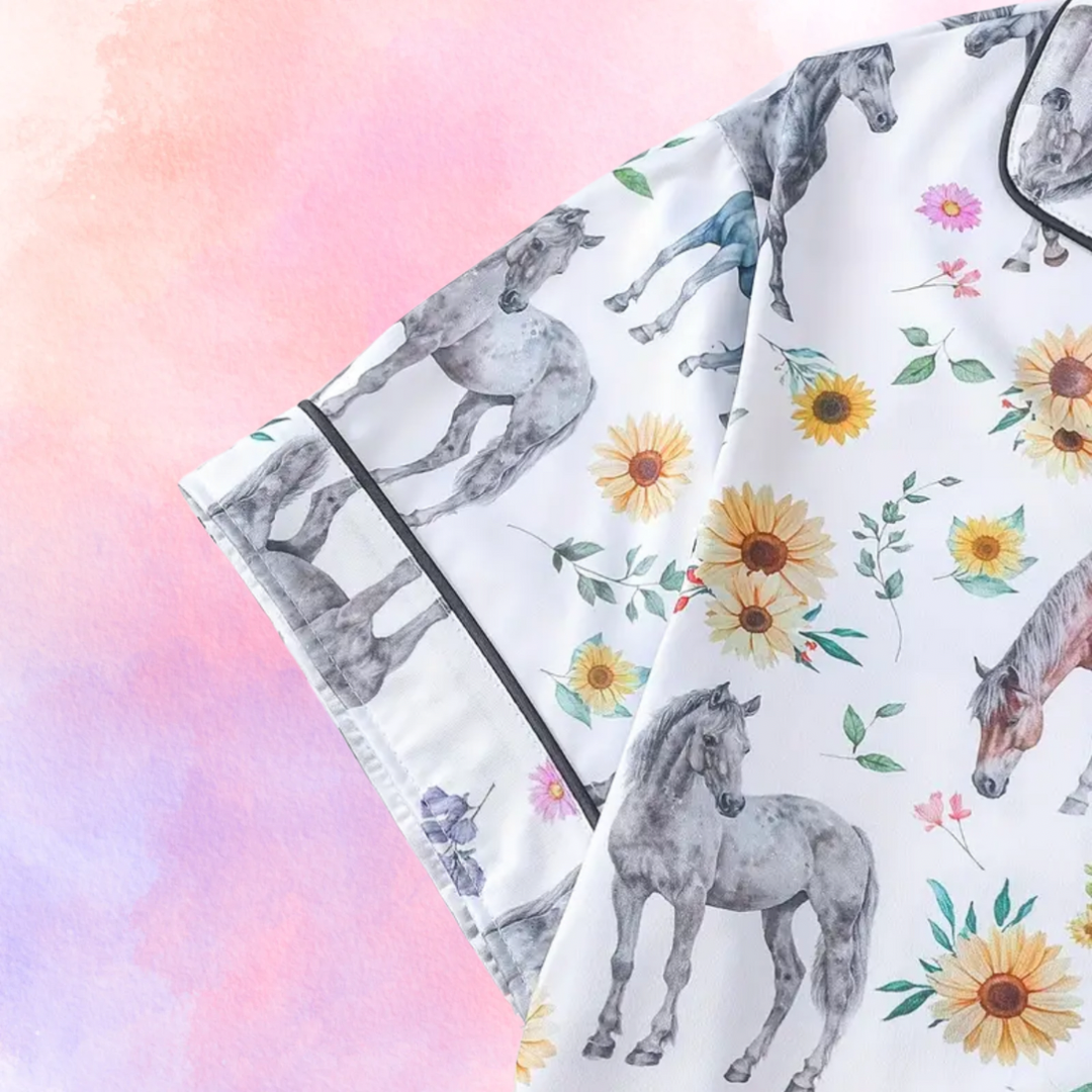 FMH - Dames zomerse pyjama set/ loungepak Grey Horse