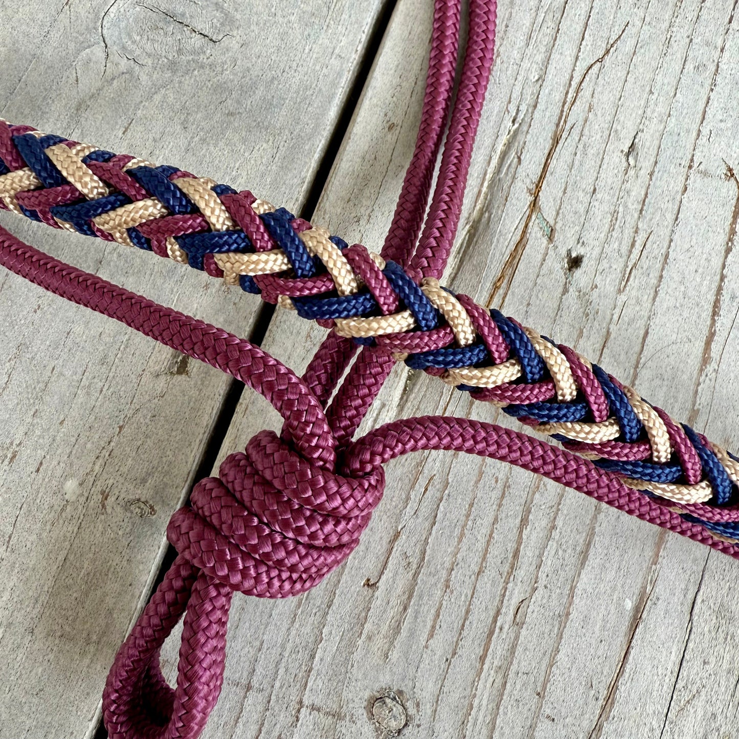 Het Paardenatelier - Touwhalster Luna ‘Noble Rouge’ bordeaux/blauw