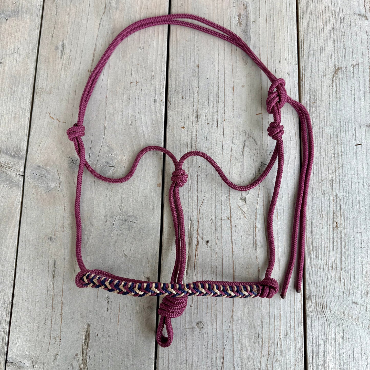 Het Paardenatelier - Touwhalster Luna ‘Noble Rouge’ bordeaux/blauw