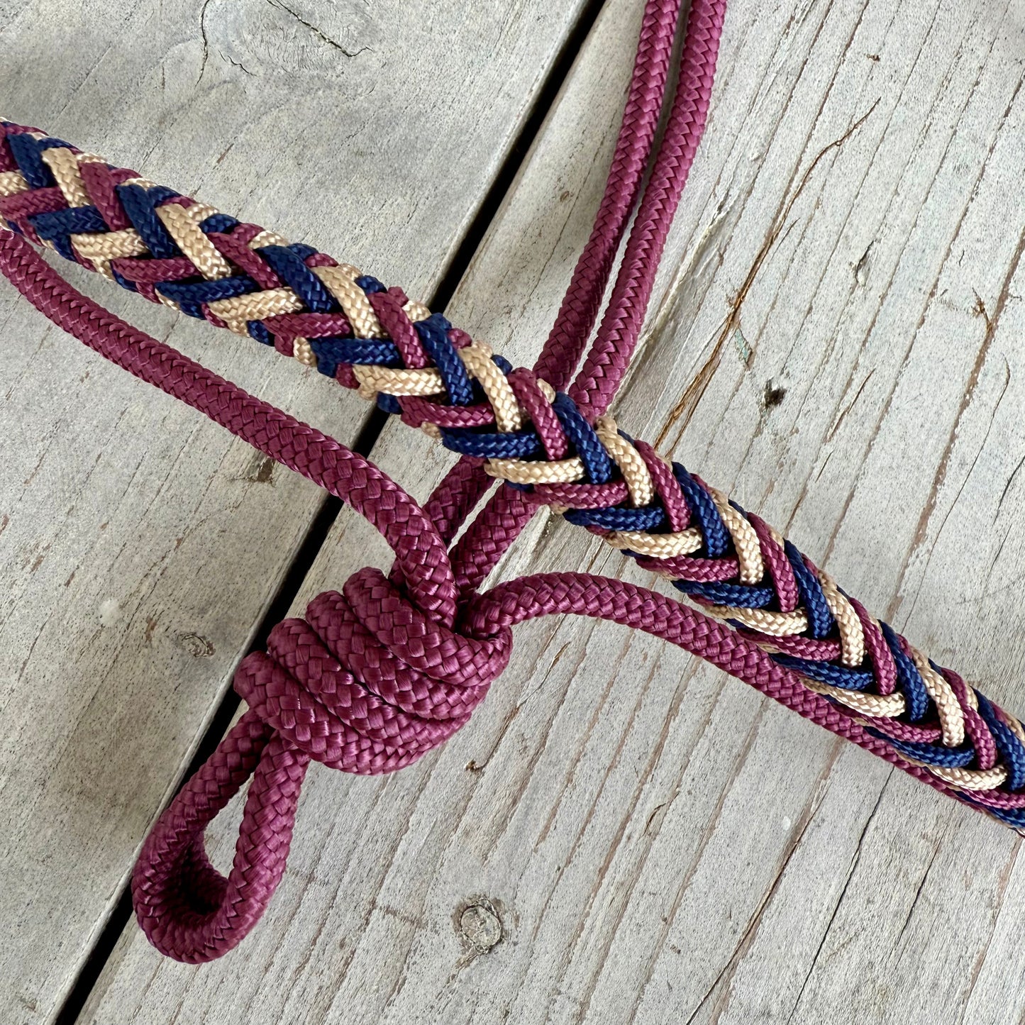 Het Paardenatelier - Touwhalster Luna ‘Noble Rouge’ bordeaux/blauw