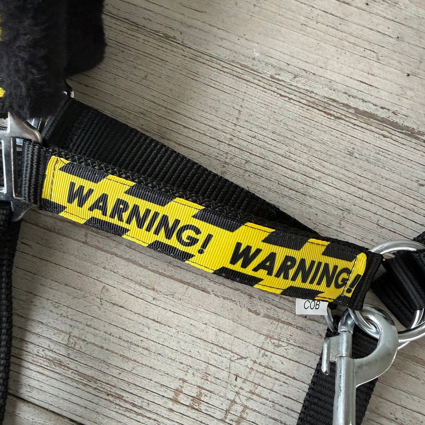 Happy Halsters - Zwart Warning halster (bont)