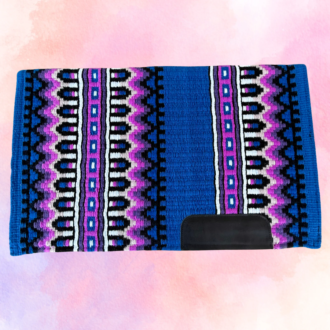 SB042 - Western oversized showblanket A - Blauw, paars