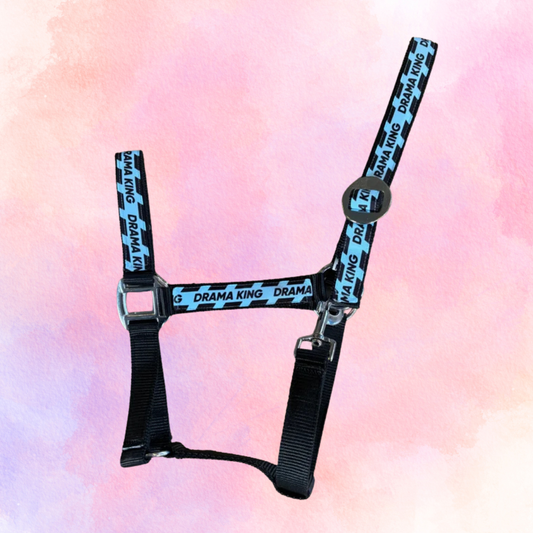 Happy Halsters - Lichtblauw of zwart Drama King halster