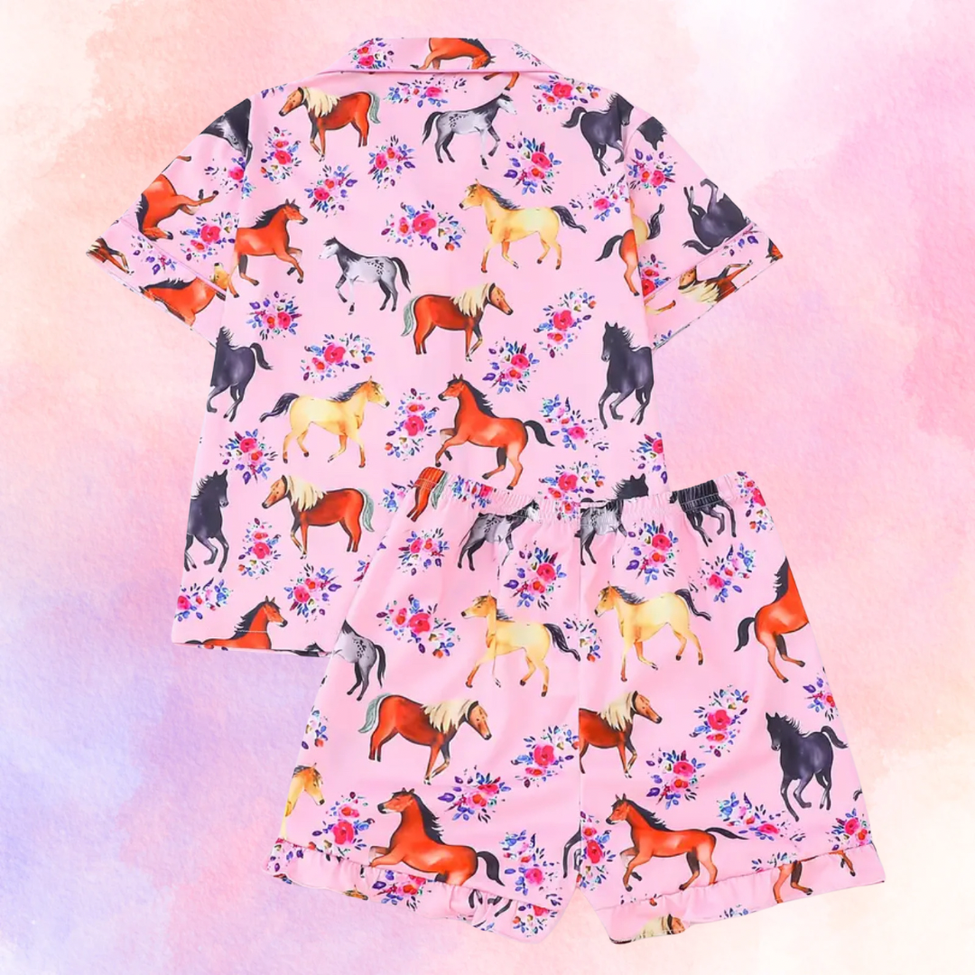 FMH - Kinder zomerse pyjama set/ loungepak Pink Pony