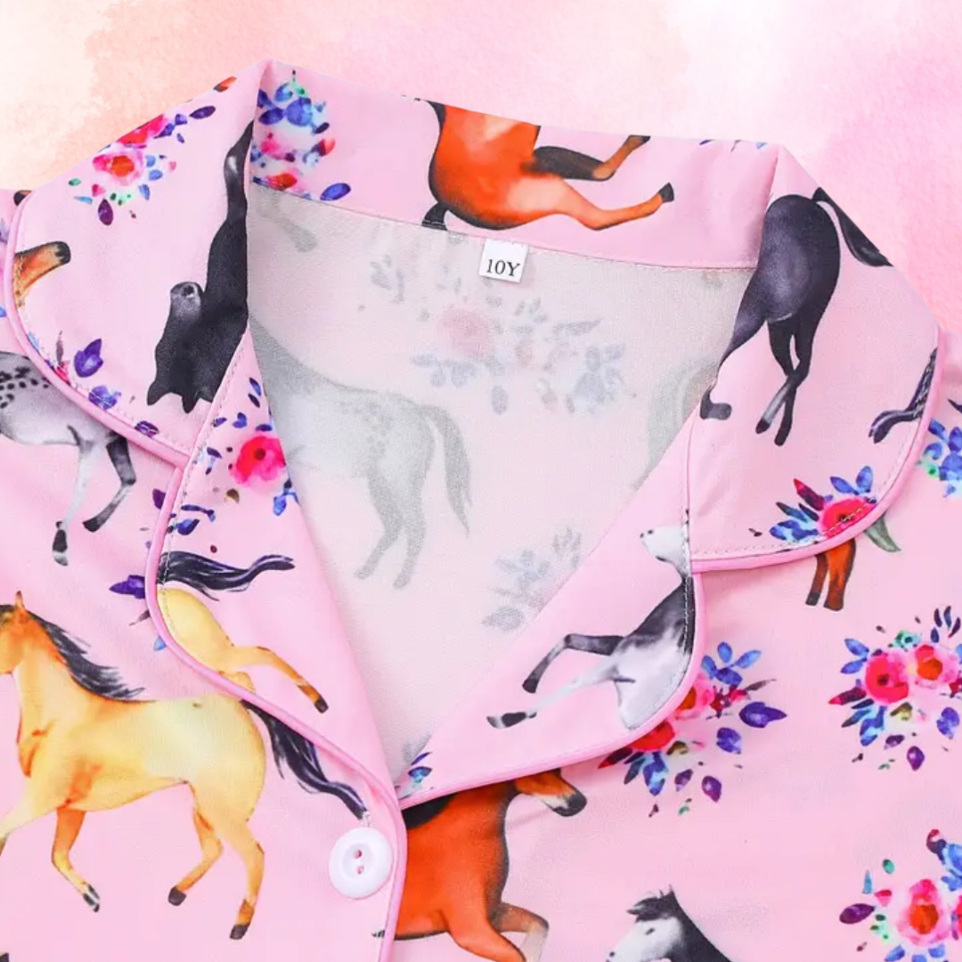 FMH - Kinder zomerse pyjama set/ loungepak Pink Pony