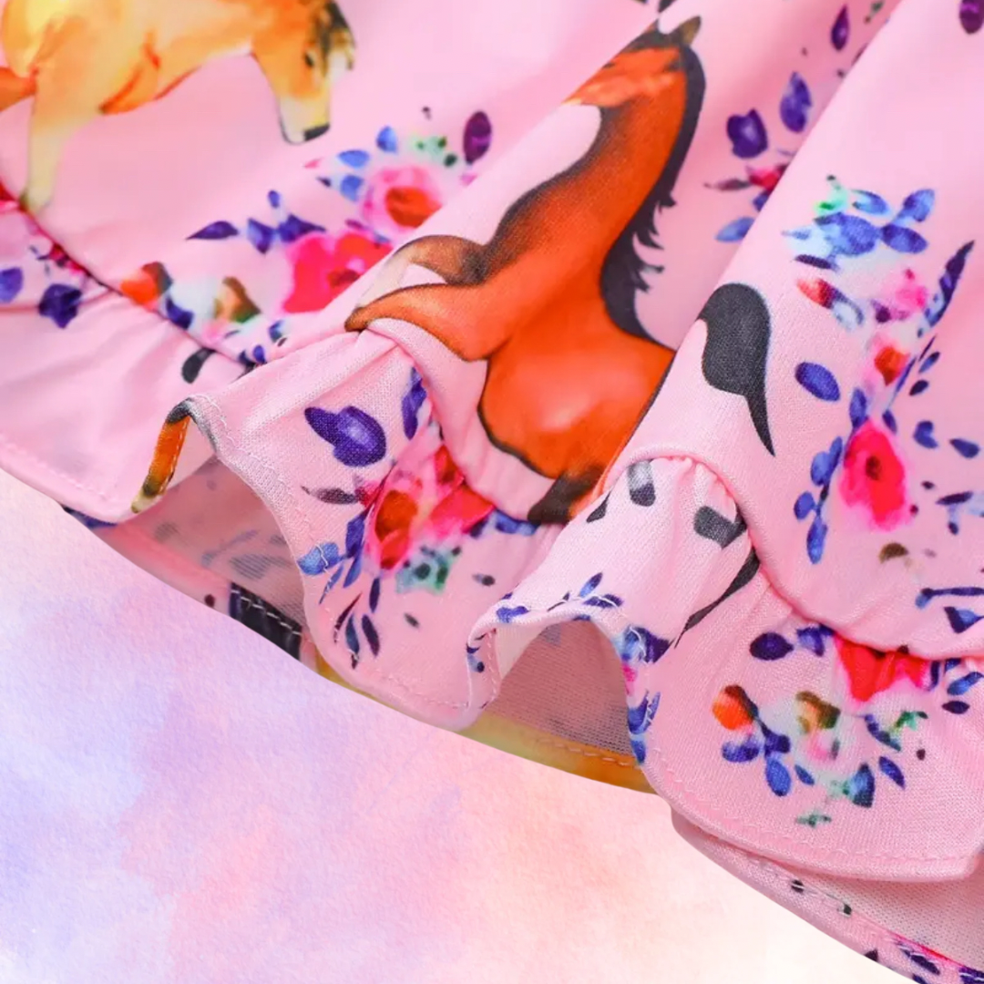 FMH - Kinder zomerse pyjama set/ loungepak Pink Pony