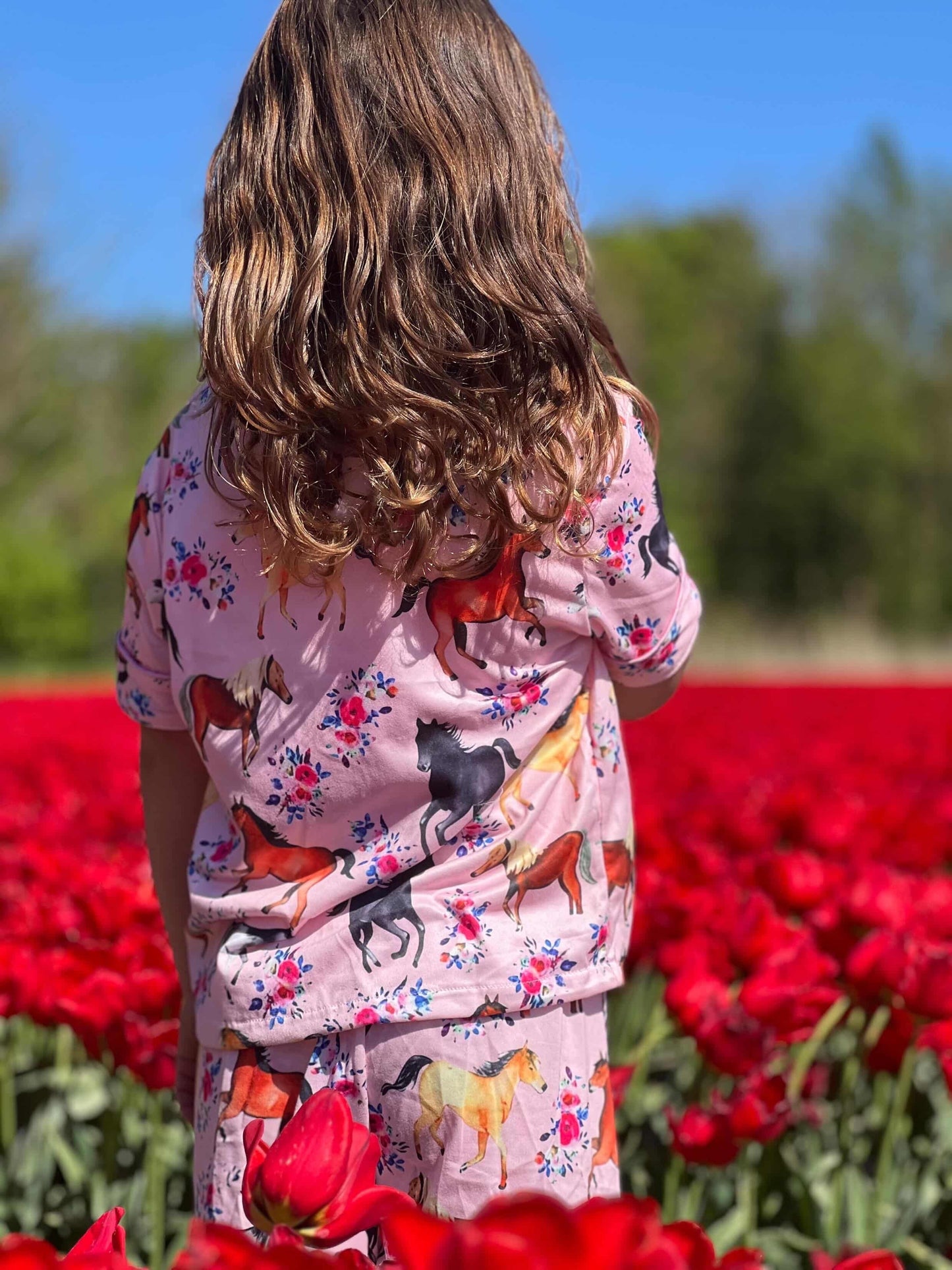 FMH - Kinder zomerse pyjama set/ loungepak Pink Pony