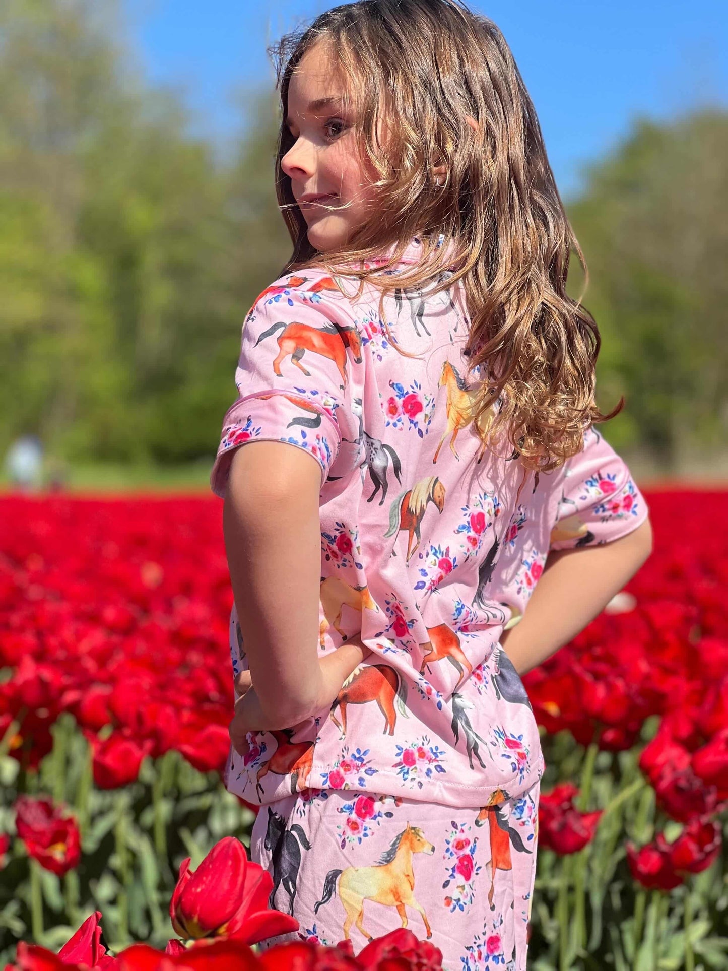 FMH - Kinder zomerse pyjama set/ loungepak Pink Pony
