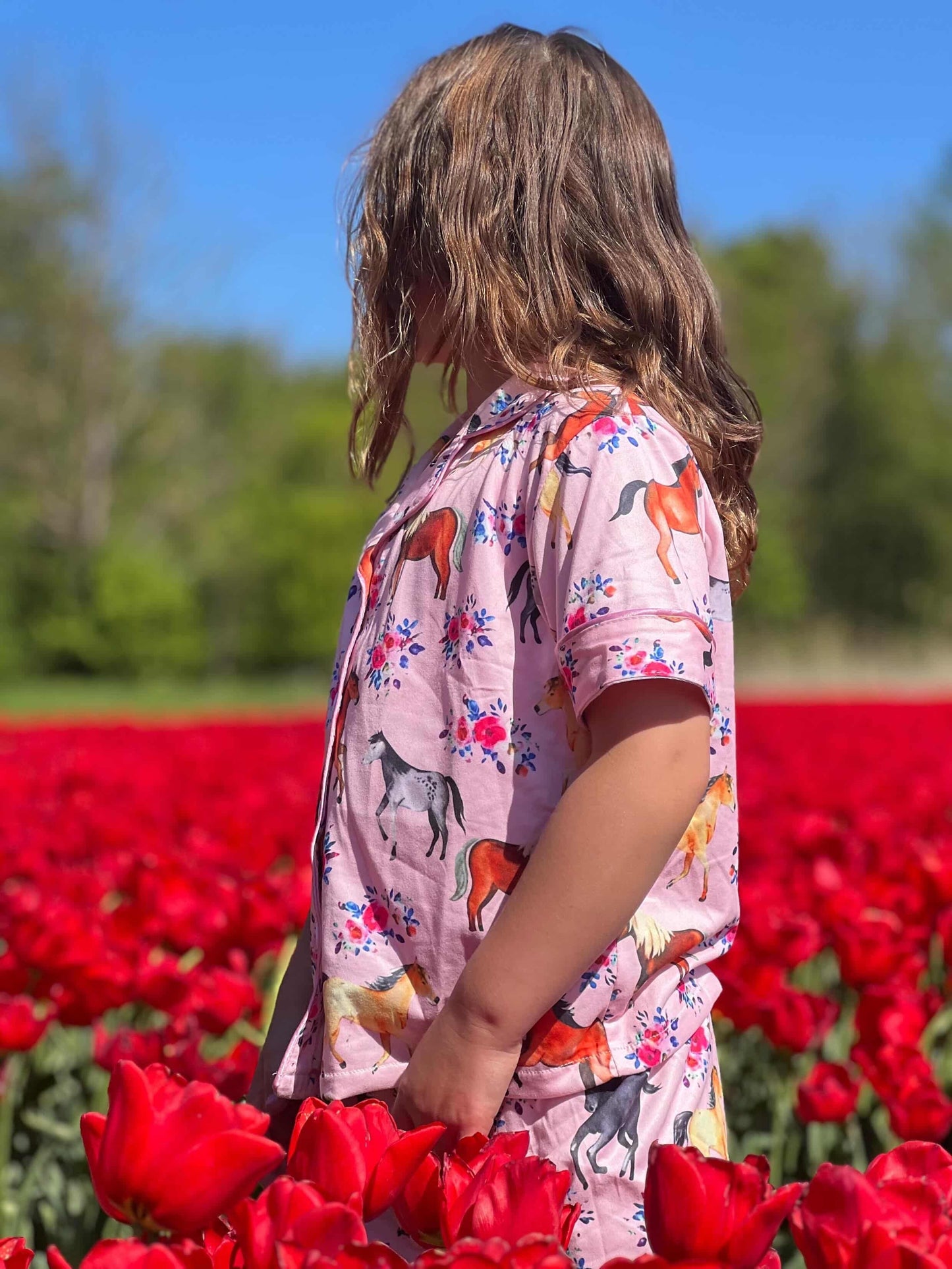 FMH - Kinder zomerse pyjama set/ loungepak Pink Pony