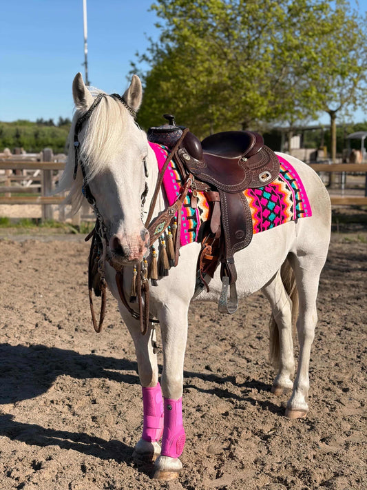 SB029 - Western oversized showblanket A - Roze, oranje, turquoise