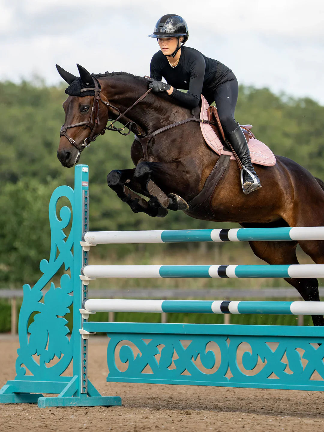 Equestrian Stockholm - Line Collection - Pink Jump Saddle Pad springzadeldek