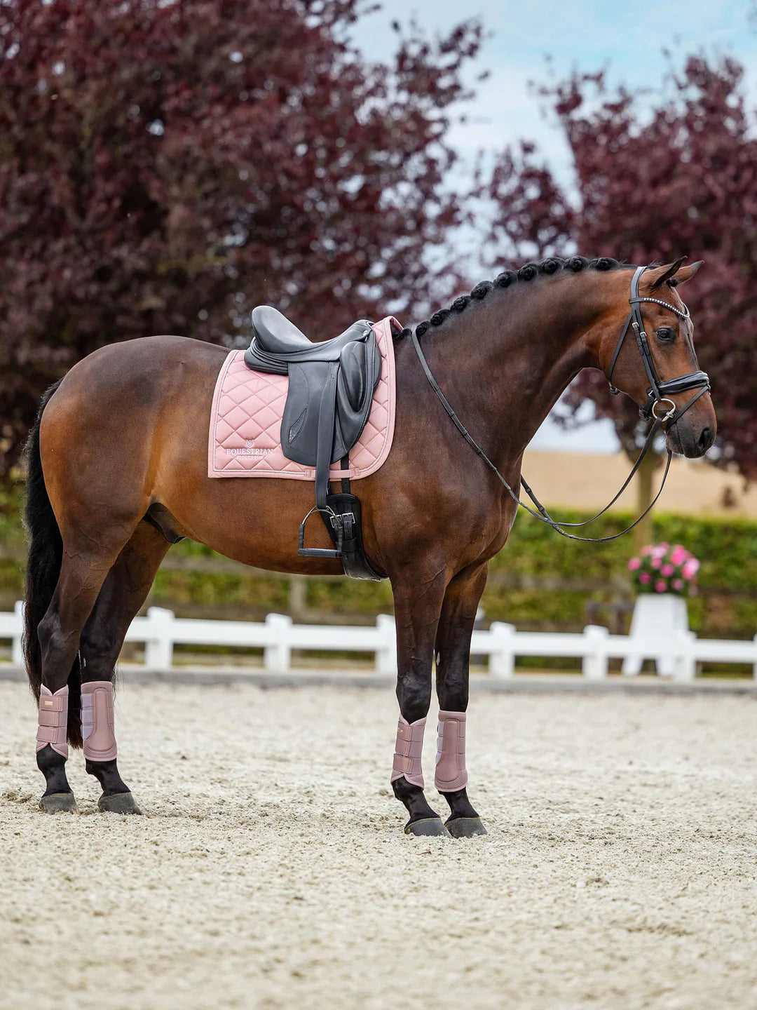 Equestrian Stockholm - Line Collection - Pink Dressage Saddle Pad dressuurzadeldek
