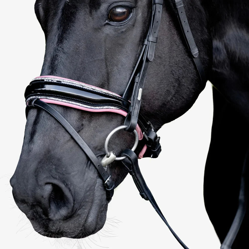 Lumiere - Luxe Hanoverian hoofdstel 'Paloma' roze onderlegd
