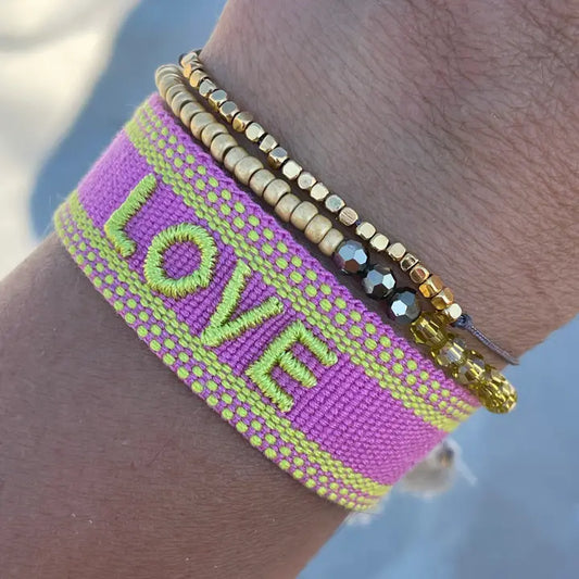 Parsley & pepper - Love armband lila/ lime