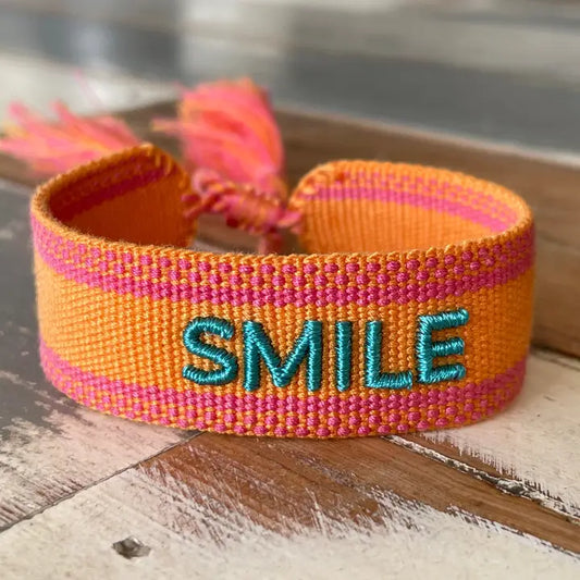 Parsley & pepper - Smile armband oranje/ turquoise