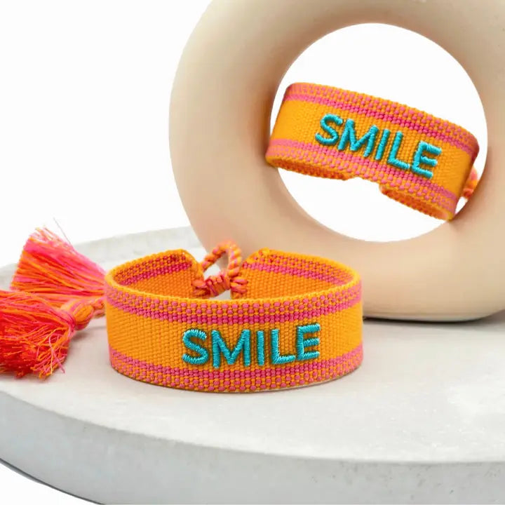 Parsley & pepper - Smile armband oranje/ turquoise