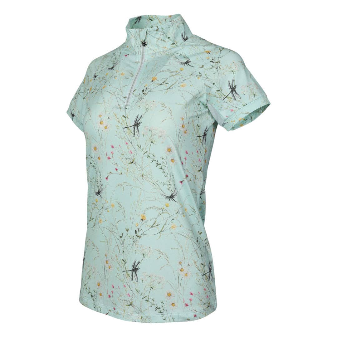 Dapplebay - Dragonfly Meadow Green zip rijshirt korte mouw