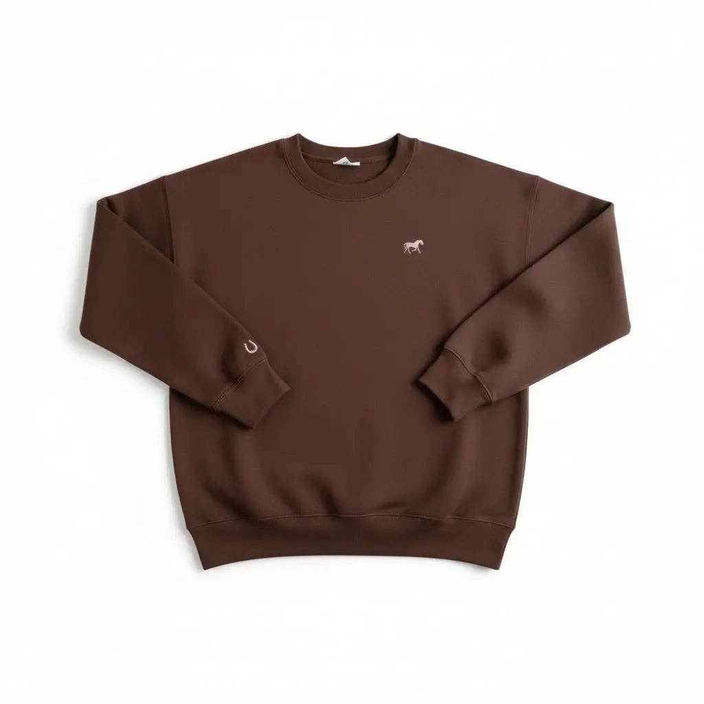 Bridle Up Hope - Kastanje Charme sweater met geborduurd paardje