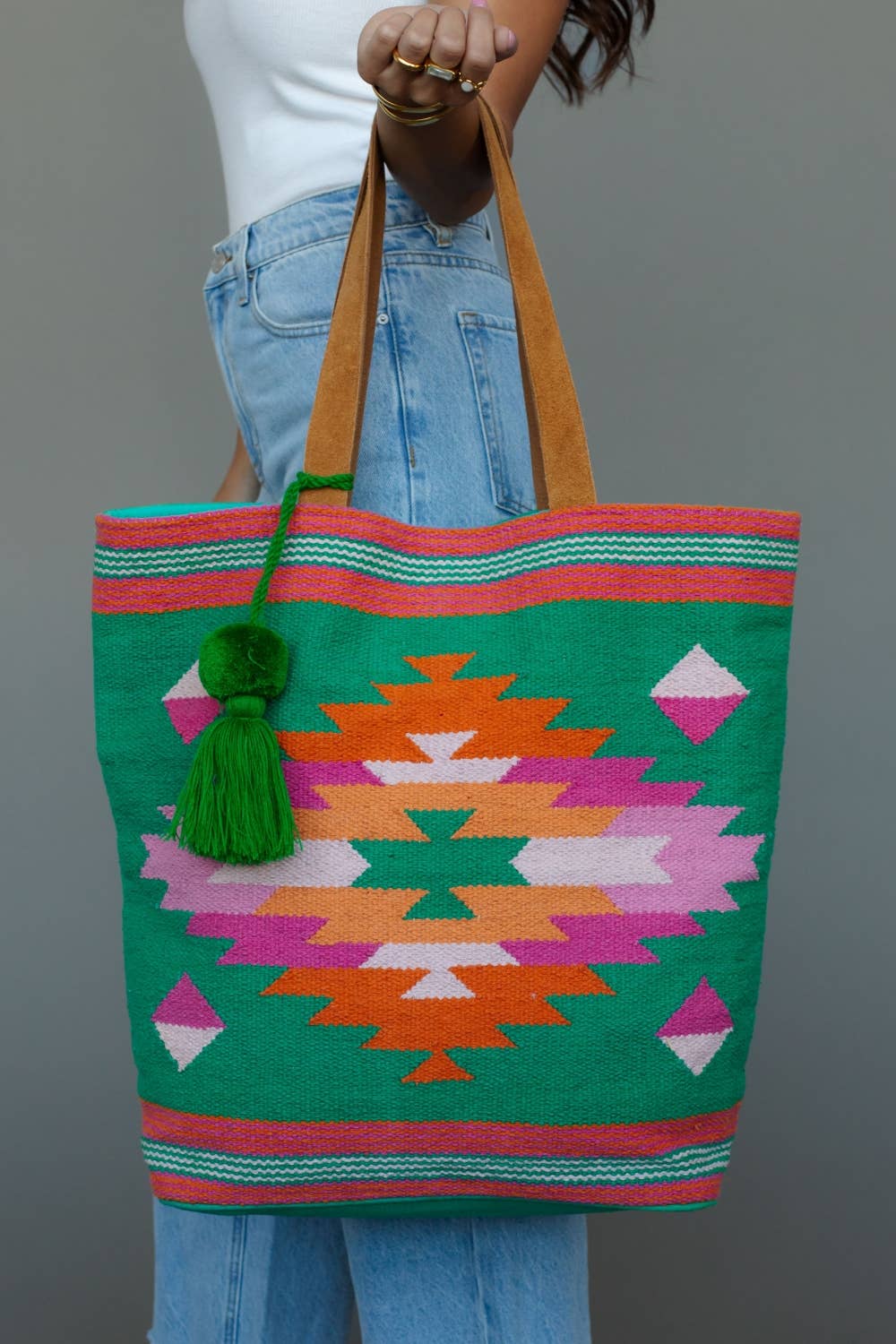 Panache Apparel Co - Groene, Roze & Oranje Western Tas Tote bag