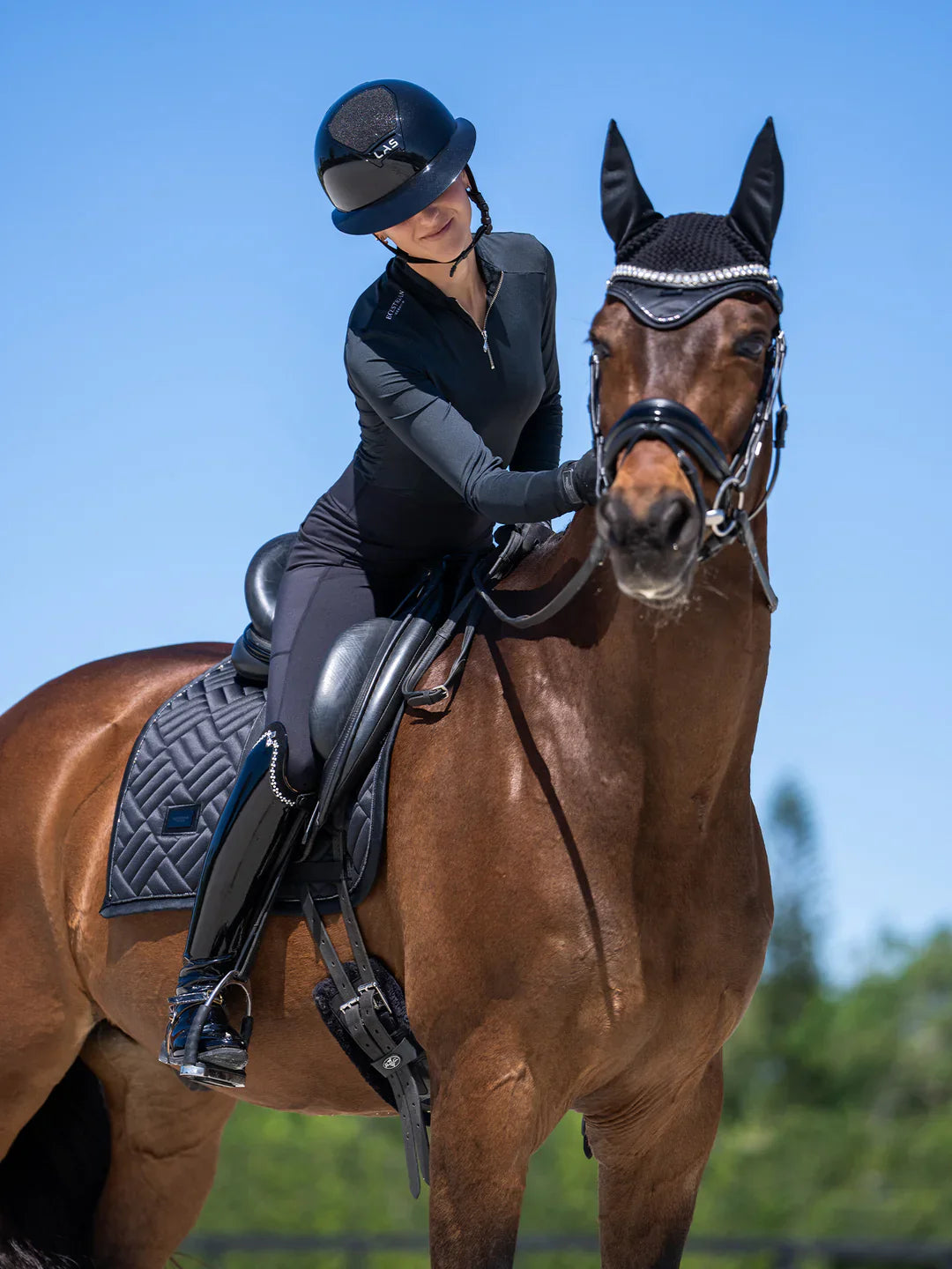 Equestrian Stockholm - Core Collection - Black Dressage Saddle Pad Modern dressuurzadeldek