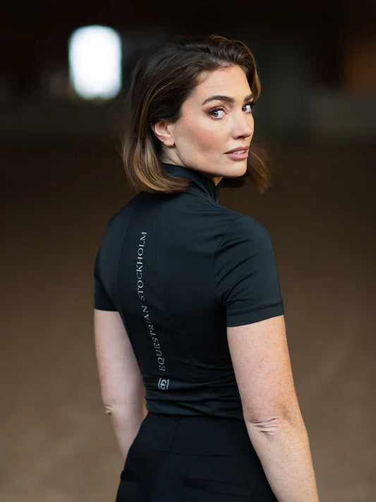 Equestrian Stockholm - Core Collection - Black Edition UV Protection Top Short Sleeve rijtop