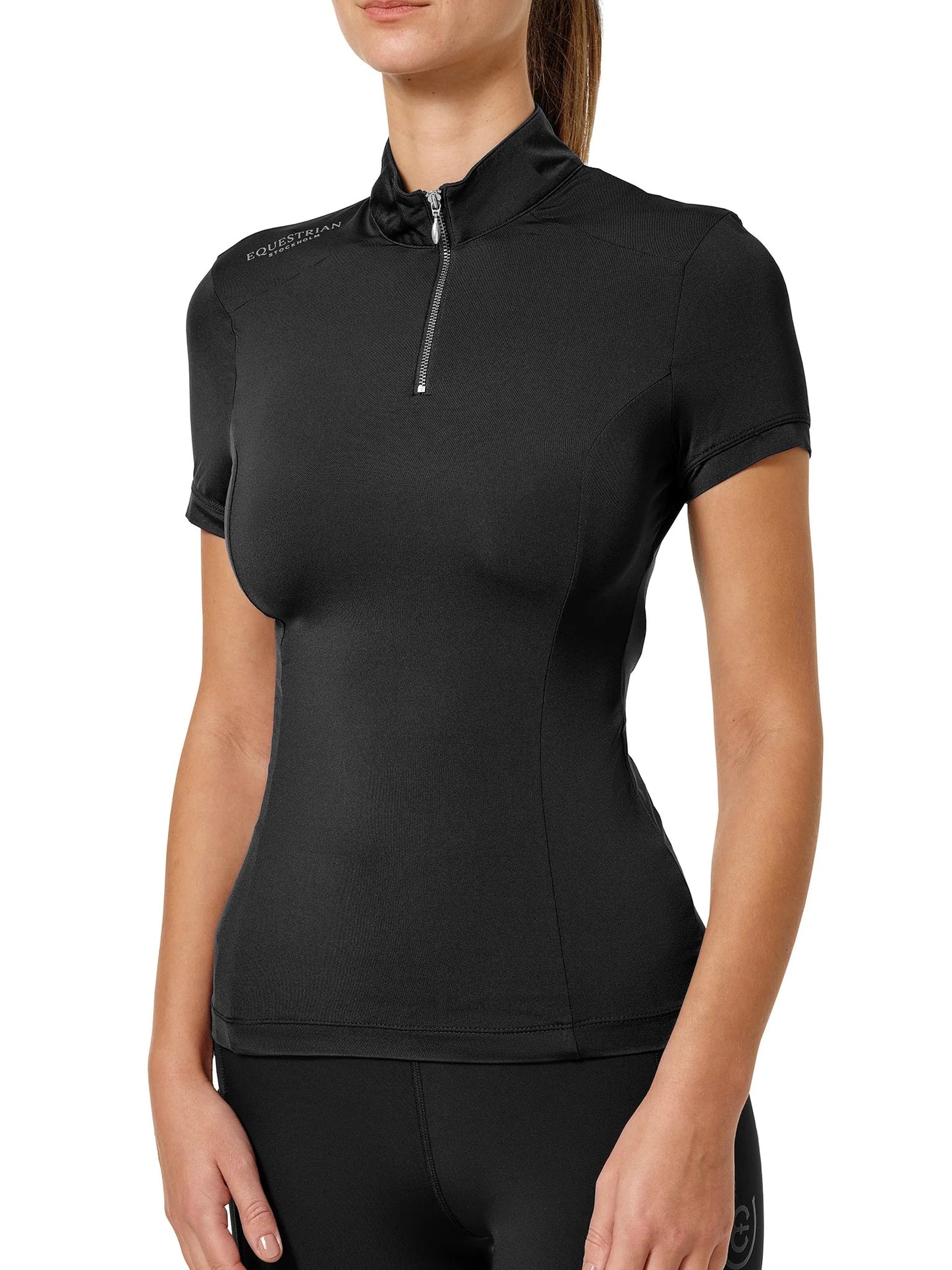 Equestrian Stockholm - Core Collection - Black Edition UV Protection Top Short Sleeve rijtop