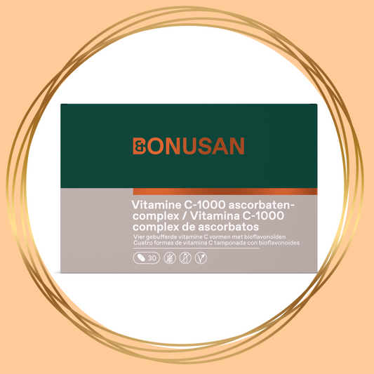 Bonusan Vitamine C-1000 Ascorbatencomplex – gebufferde vitamine C met zink, magnesium en bioflavonoïden