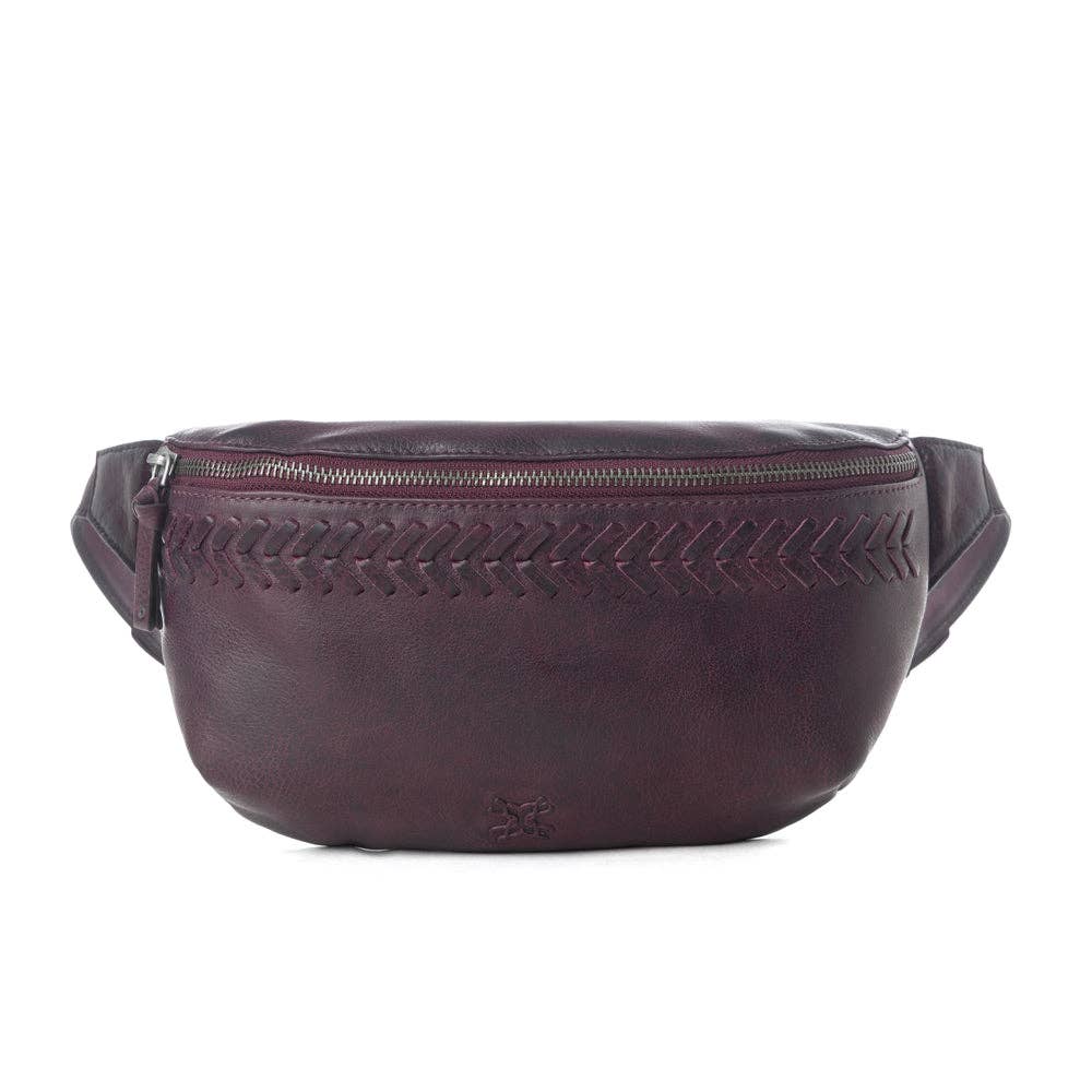 Myra Bag - Zidana Amarillo gelooide leren heuptas Wildrose Plum