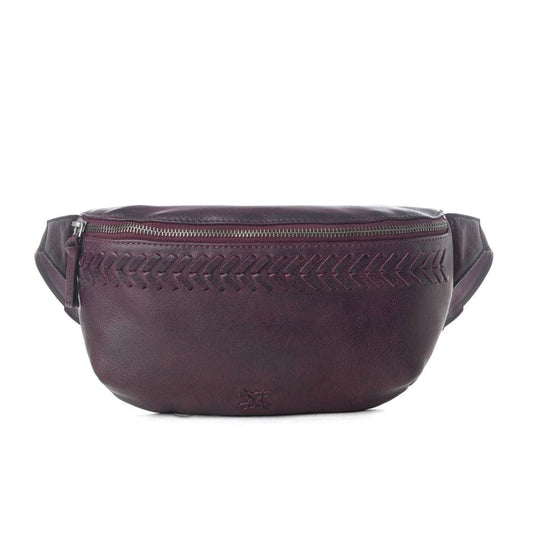 Myra Bag - Zidana Amarillo gelooide leren heuptas Wildrose Plum