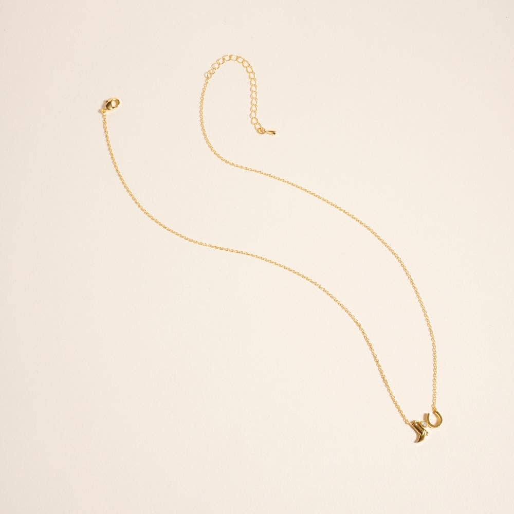 Designature - Goud Gedompelde Rodeo Laarzen Hoefijzer Ketting