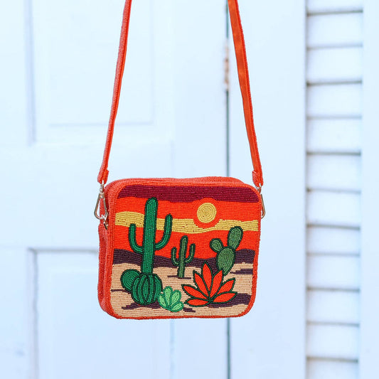 Pria Handmade - Beaded Bag vierkante schoudertas Sol de Desierto