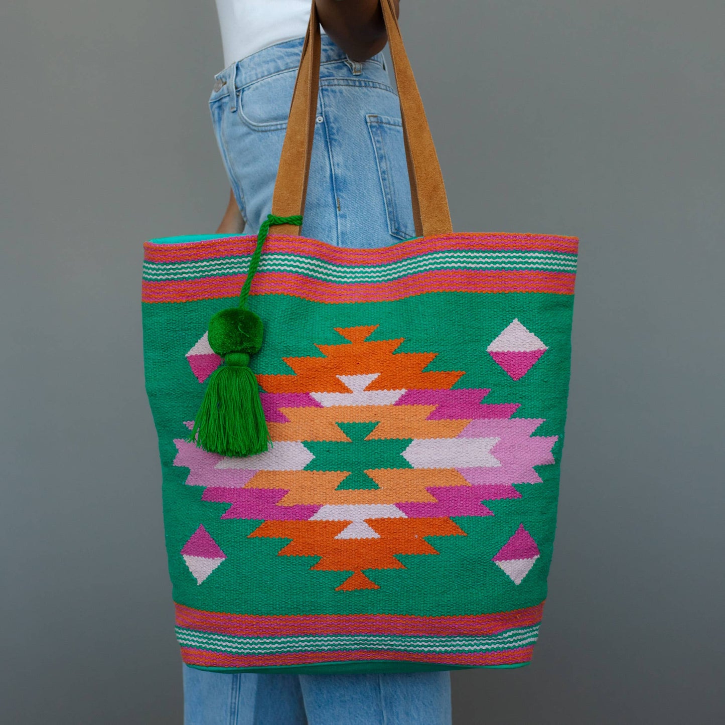 Panache Apparel Co - Groene, Roze & Oranje Western Tas Tote bag