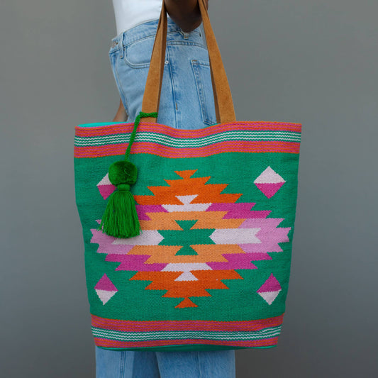 Panache Apparel Co - Groene, Roze & Oranje Western Tas Tote bag