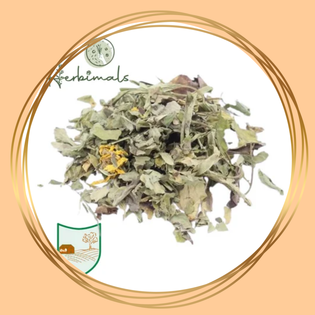 Herbimals Aardpeerplant grof, lange natuurlijke plantdelen als ruwvoerverrijking voor paarden.