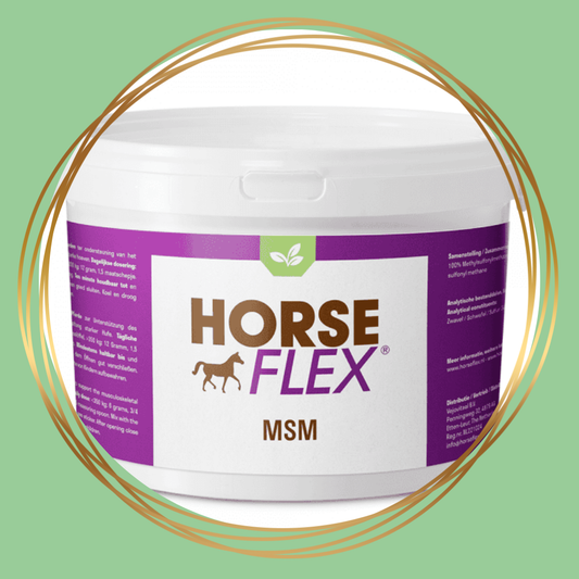 HorseFlex MSM poeder voor paarden ter ondersteuning van gewrichten, pezen, banden en sterke hoeven.