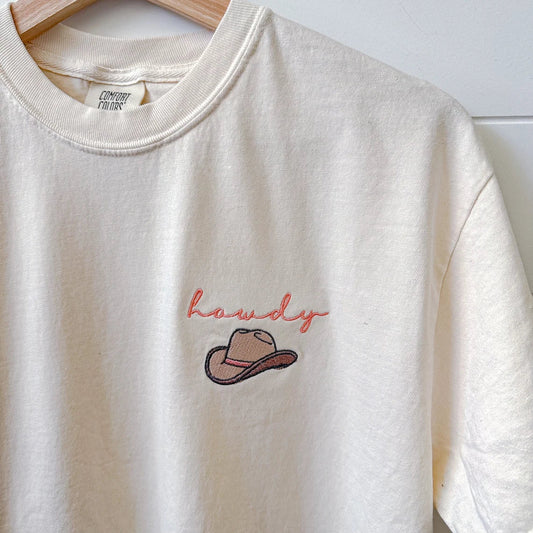 FlossandFable - T-shirt "Howdy" Cowboyhoed Ivory