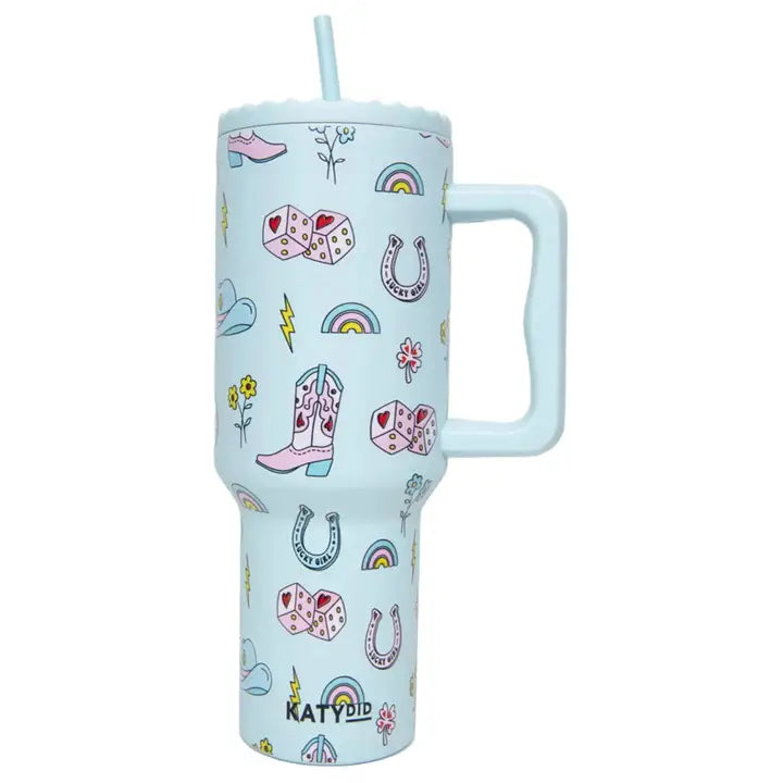 Katydid - Tumbler Cowgirl western mint 38Oz thermosbeker