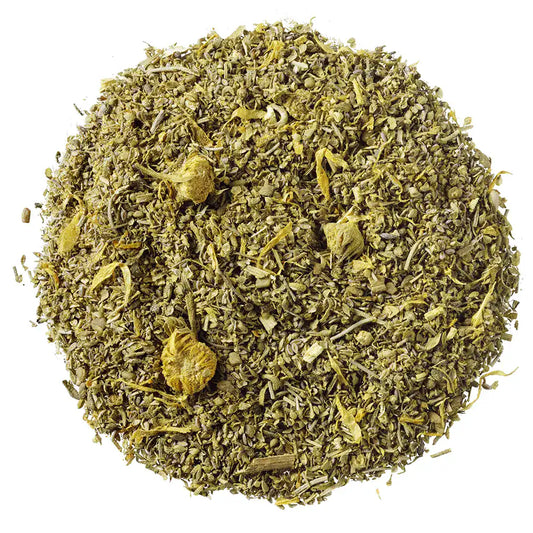 Natuurlijke kruidenmix voor ondersteuning van de darmflora bij paarden
