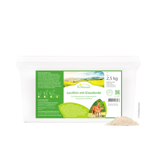 Lecithine Silica van Pernaturam voor paarden, ter ondersteuning van gezonde huid, vacht en bindweefsel