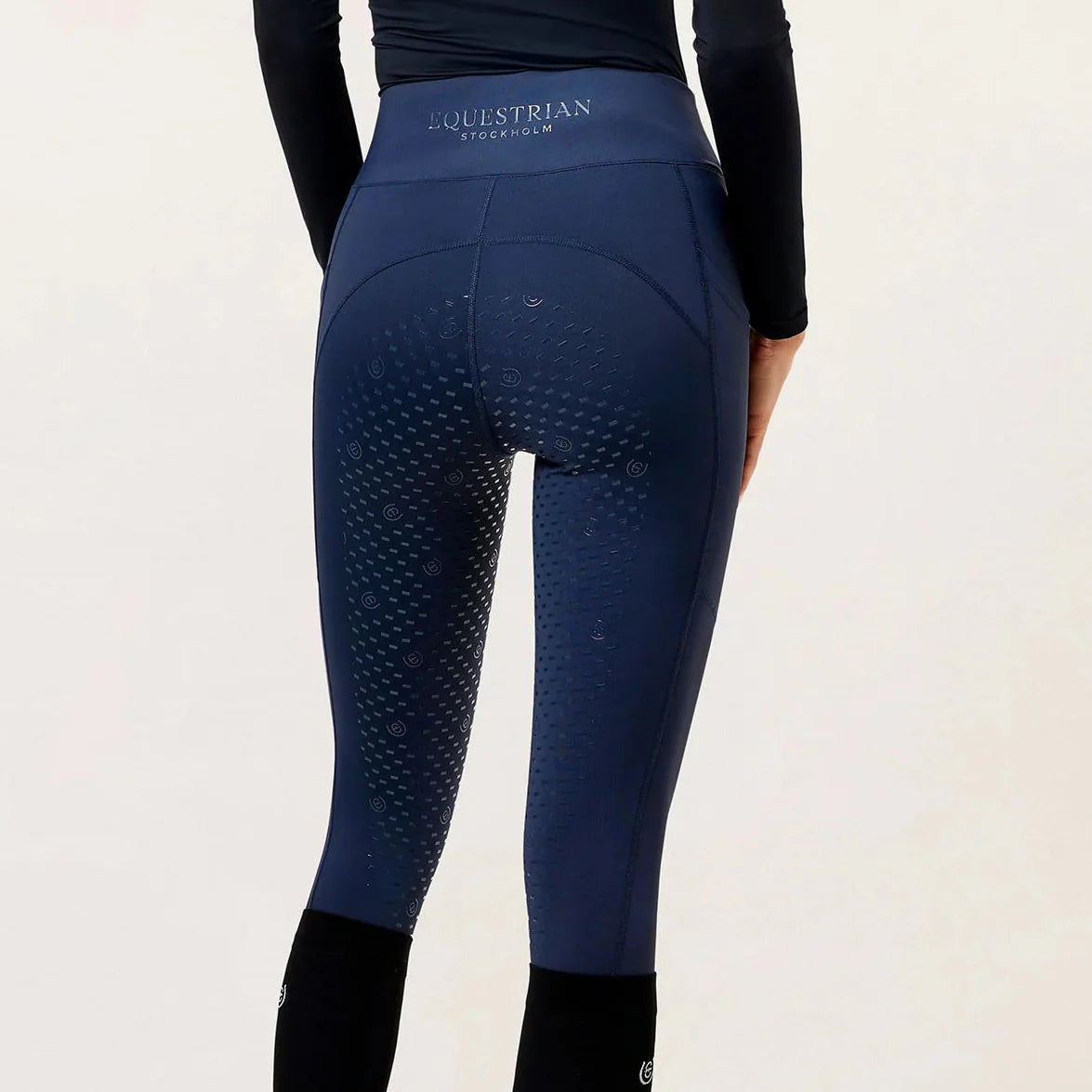 Equestrian Stockholm - Core Collection - All Navy Riding Tights Movement rijlegging (full-seat)