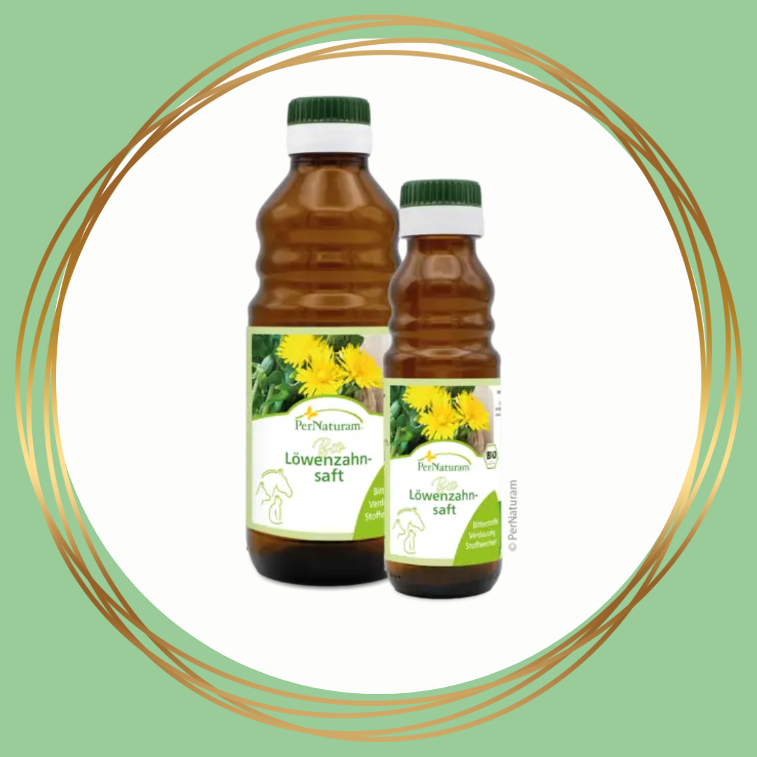 PerNaturam Paardenbloemsap ondersteunt lever en nieren van het paard op natuurlijke wijze.