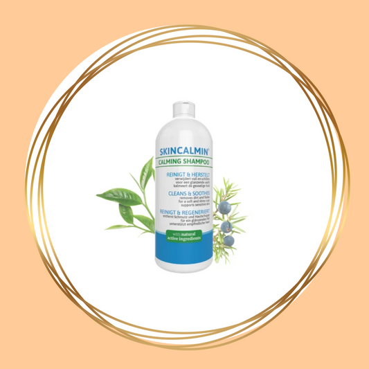 Skincalmin Calming Shampoo voor paarden, met Tea Tree olie, reinigt en kalmeert de gevoelige huid en voorkomt zomerkriebels