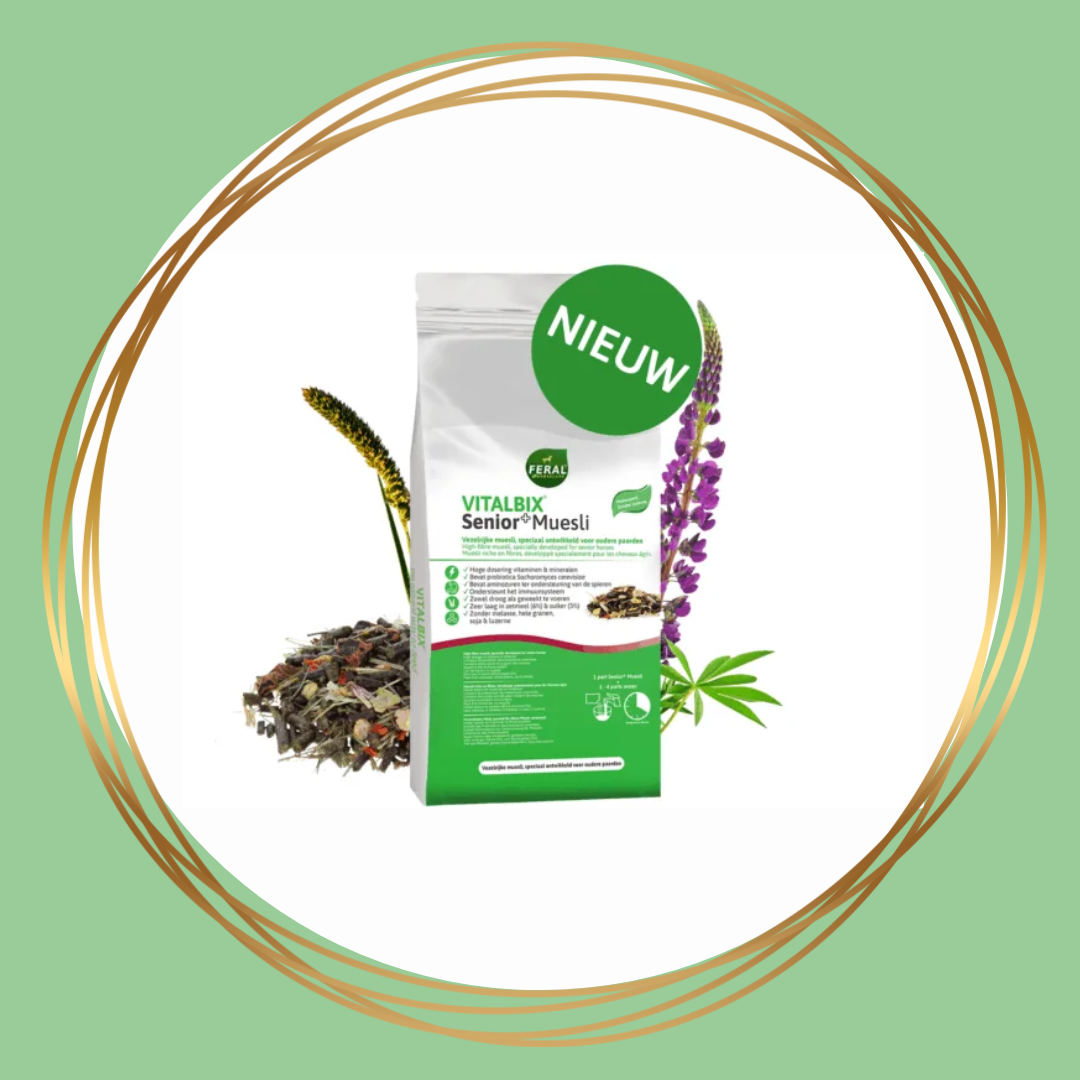 Vitalbix Senior+ Muesli voor oudere paarden, vezelrijke en gezonde voeding