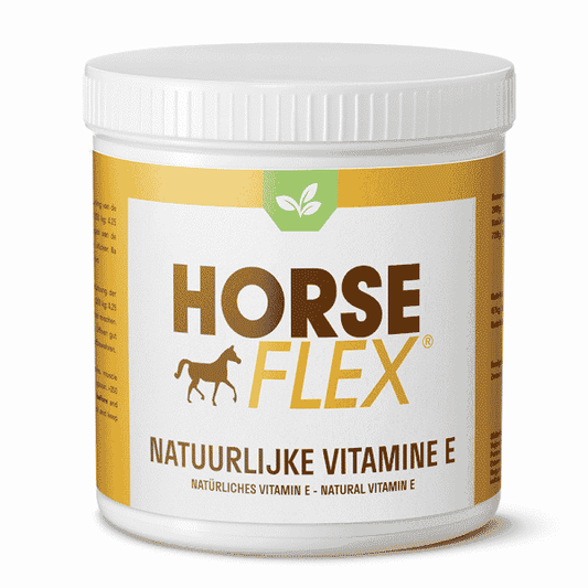 Natuurlijke vitamine E voor paarden van HorseFlex – met MSM voor soepele spieren, herstel en weerstand, zonder synthetische toevoegingen